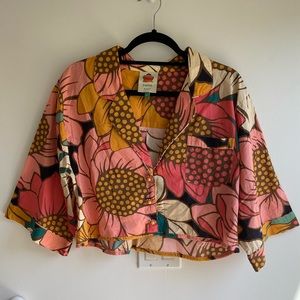 Farm Rio Floral Crop Top (Large)
